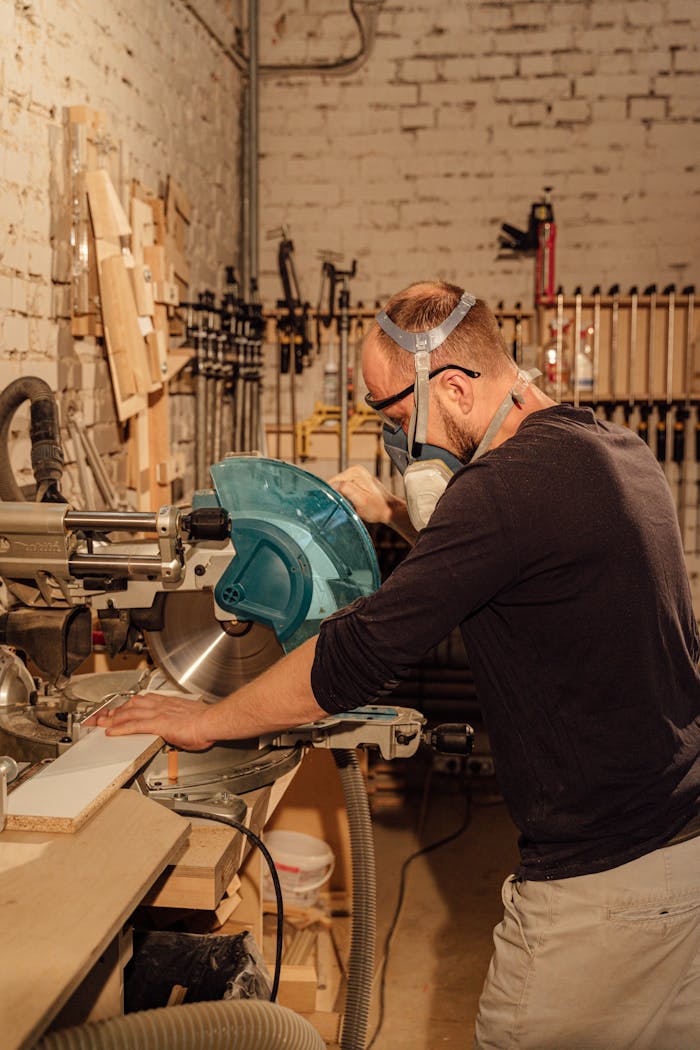 why-choose-us-02 A carpenter expertly uses a saw machine to cut wood in an industrial workshop.